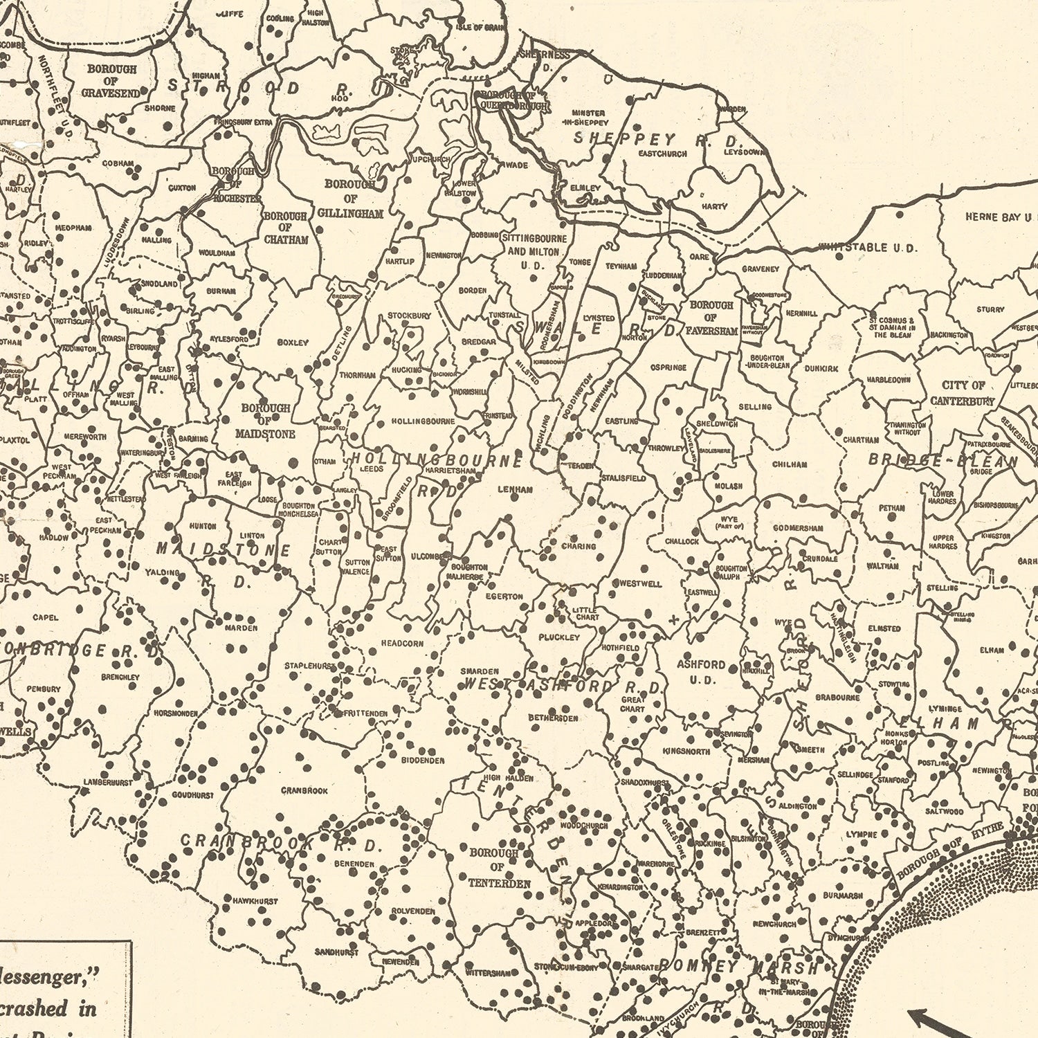 Restored historic details from the 1944 region map of County