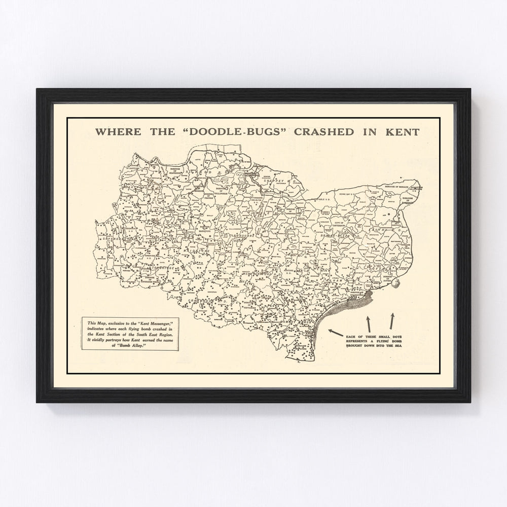 Kent Vintage Map 1944