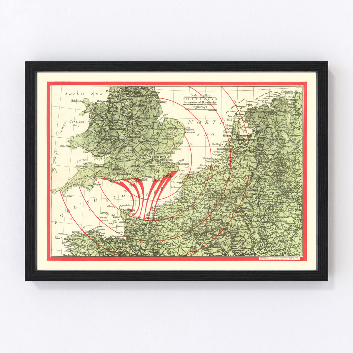 France Vintage Map 1944