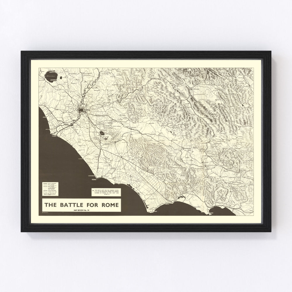 Italy Vintage Map 1944
