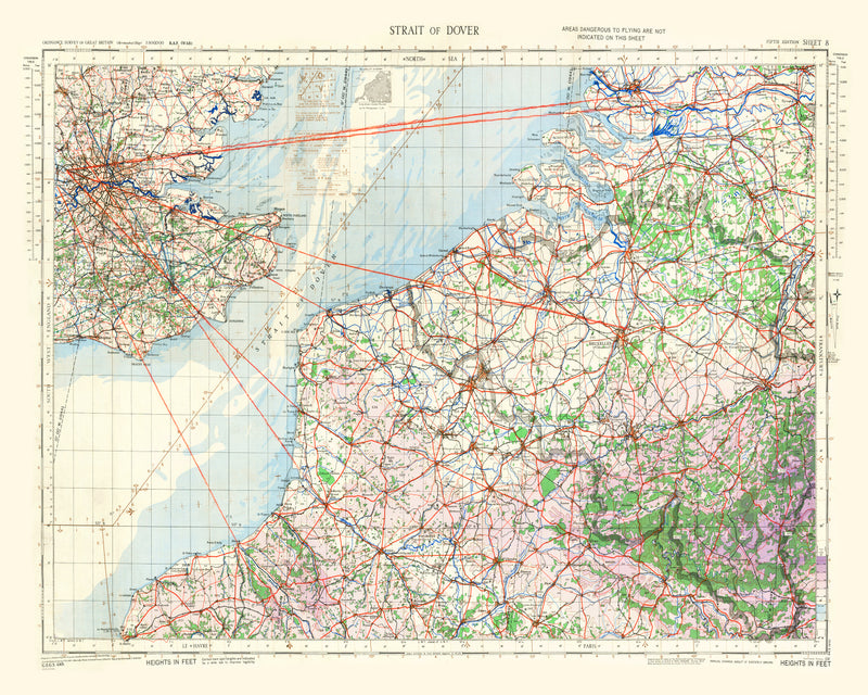 Size comparison using Vintage Strait of Dover Map 1944