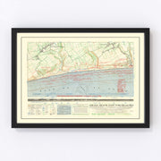 Omaha Beach Vintage Map 1944