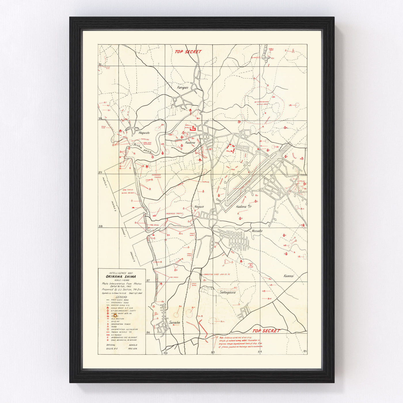 Okinawa Vintage Map 1945