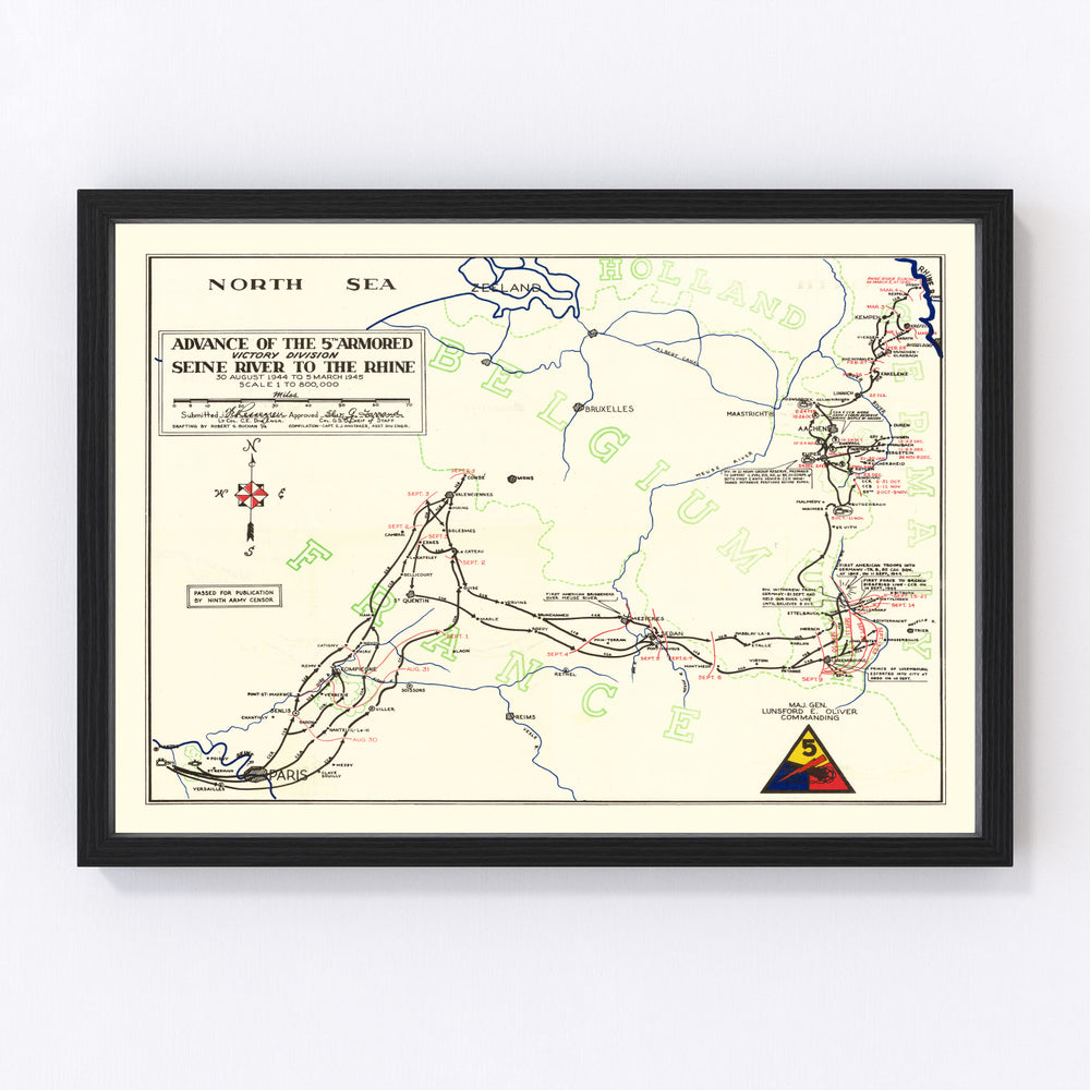 Europe Vintage Map 1945