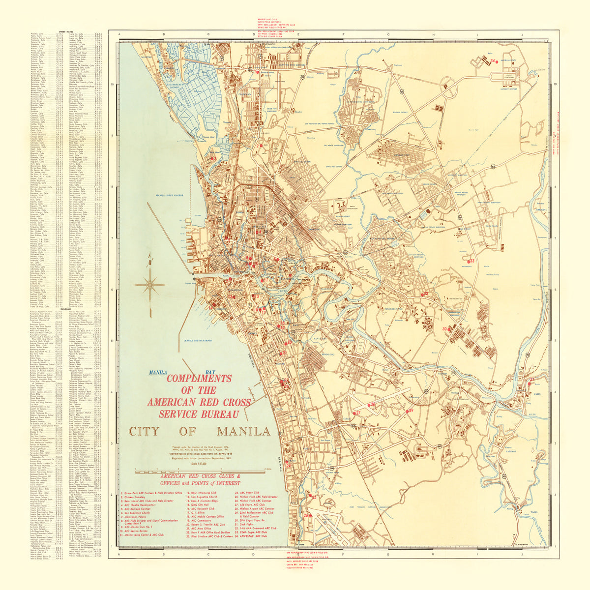 Preview of Vintage Map of Manila, Philippines 1945