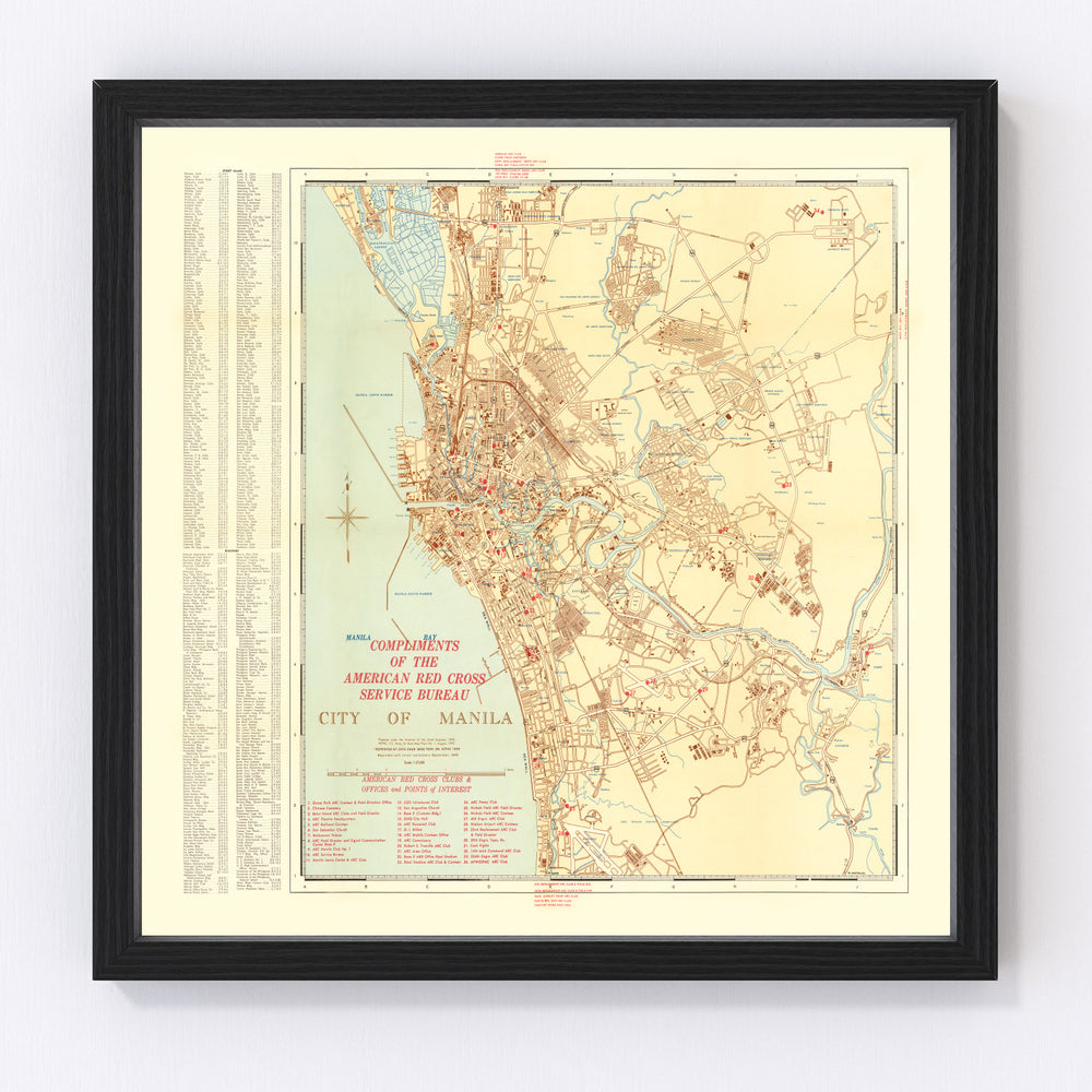 Manila Vintage Map 1945