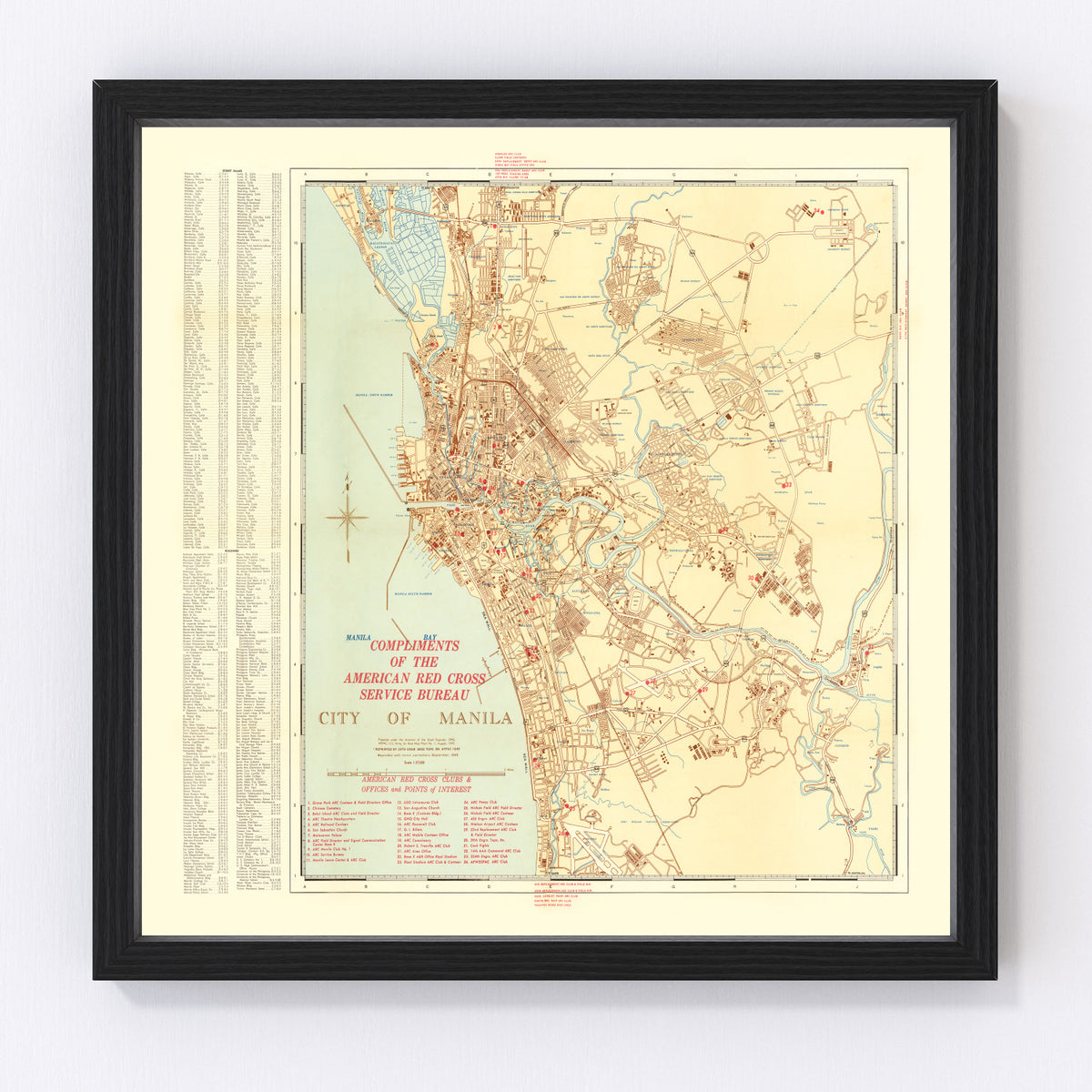 Manila Vintage Map 1945
