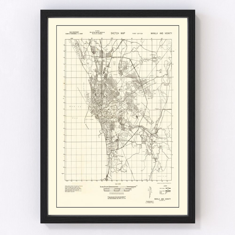 Manila Vintage Map 1945