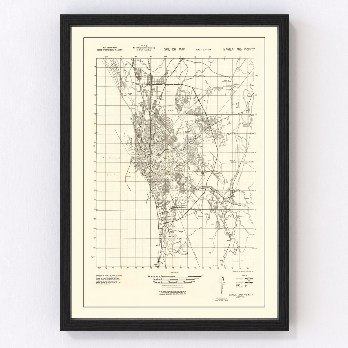 Manila Vintage Map 1945