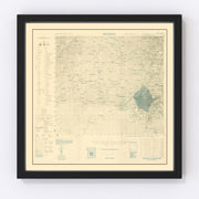 Hiroshima Vintage Map 1945