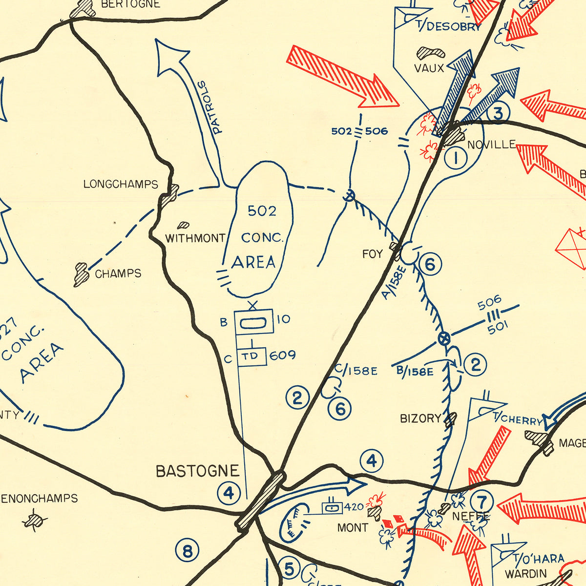 Restored historic details from the 1944 region map of County