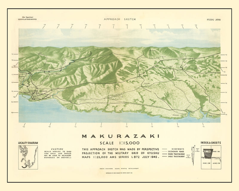 Size comparison using Vintage American Invasion of Japanese Islands WWII Map 1945