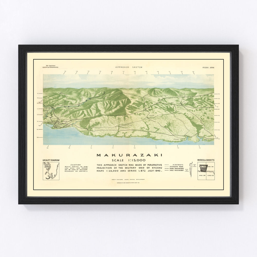 Japan Vintage Map 1945
