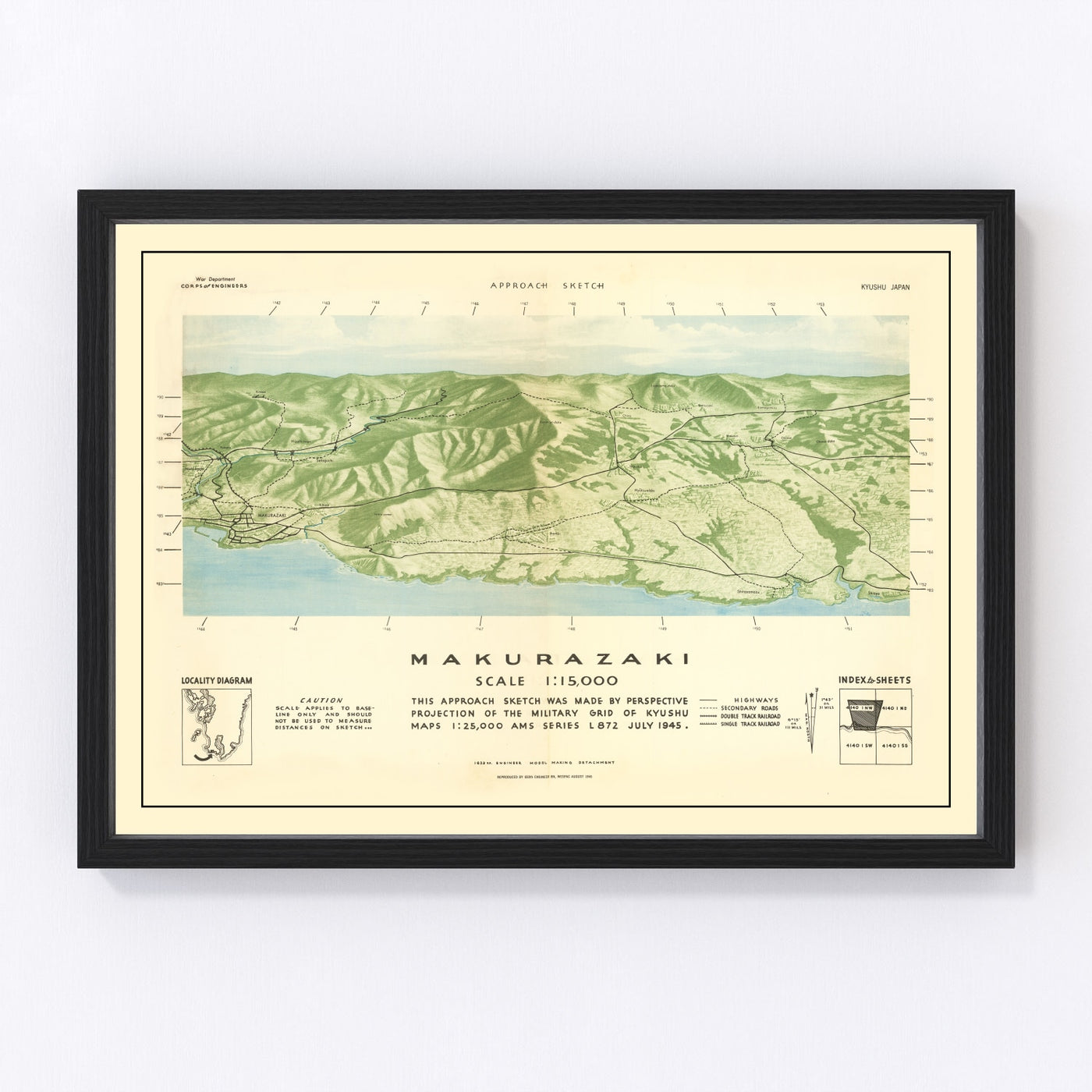 Japan Vintage Map 1945