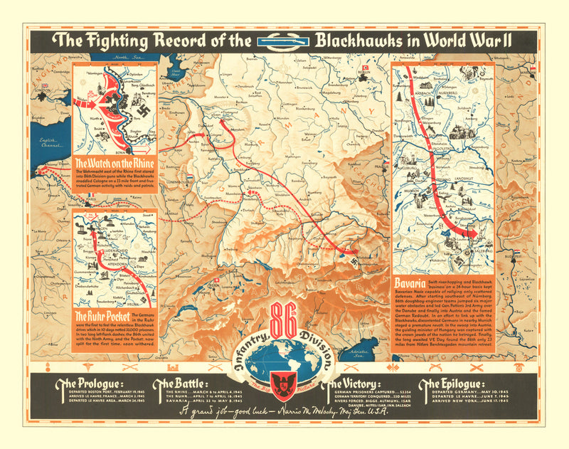 Size comparison using Vintage Fighting Record of the Blackhawks in WWII Map 1946