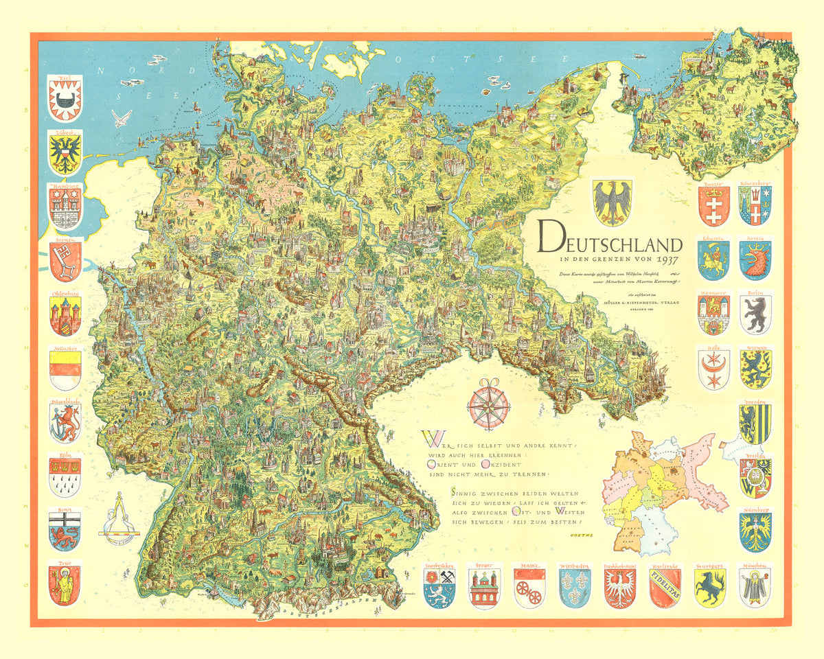 Preview of Vintage Germany in the Borders of 1937 Map
