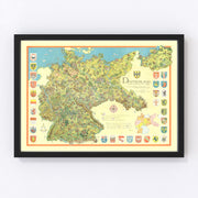 Germany Vintage Map 1953