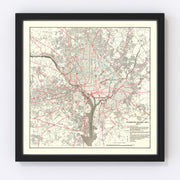 Washington DC Vintage Map 1959