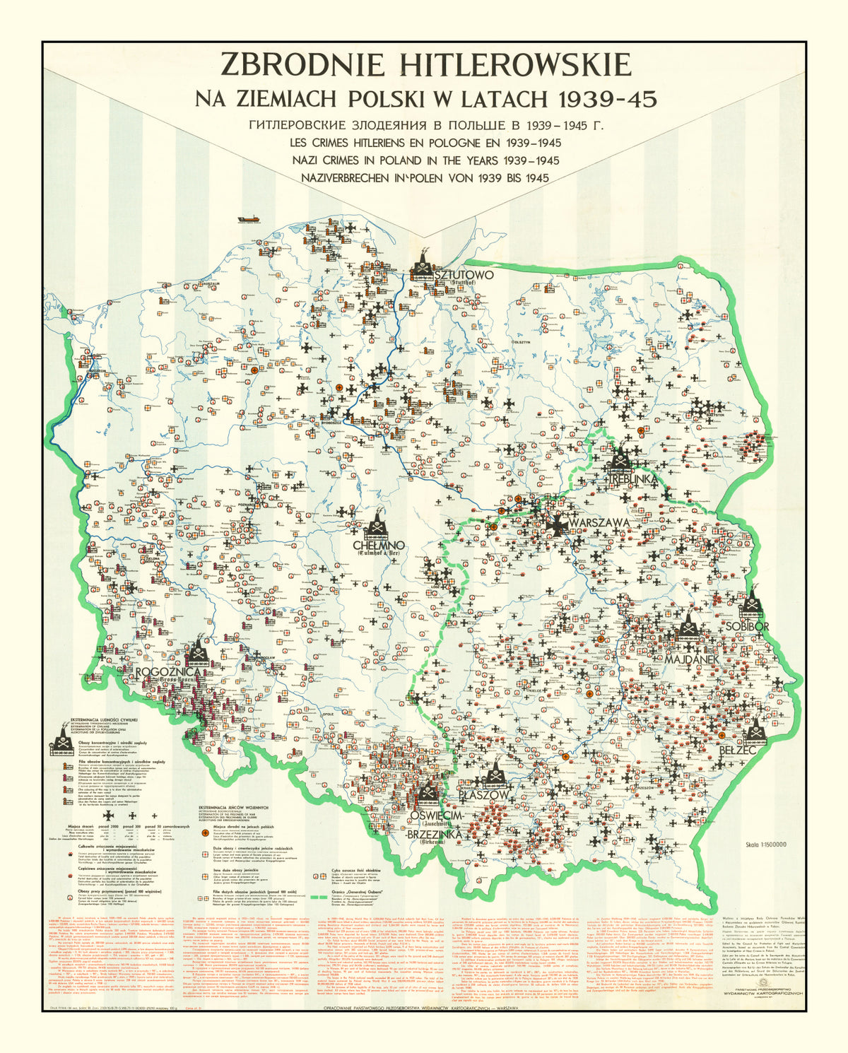 Preview of Vintage Polish Holocaust Map 1971