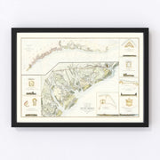 South Carolina Coast Vintage Map 1862