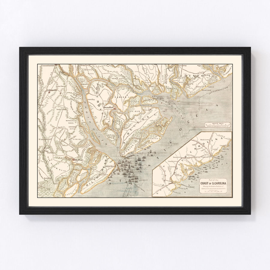 Port Royal Vintage Map 1861