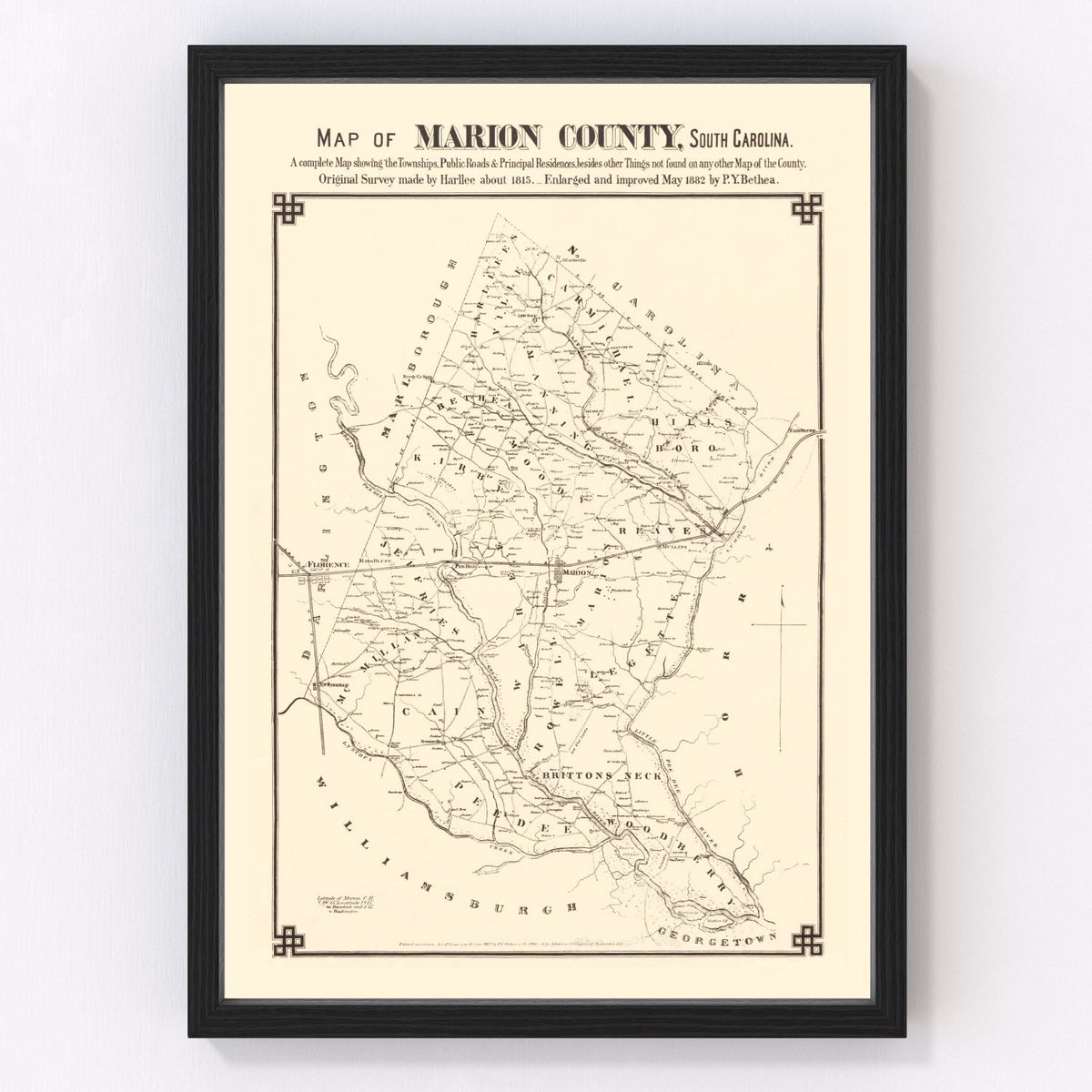 Marion County Vintage Map 1825