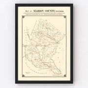 Marion County Vintage Map 1825
