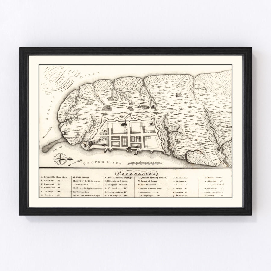 Charleston Vintage Map 1809