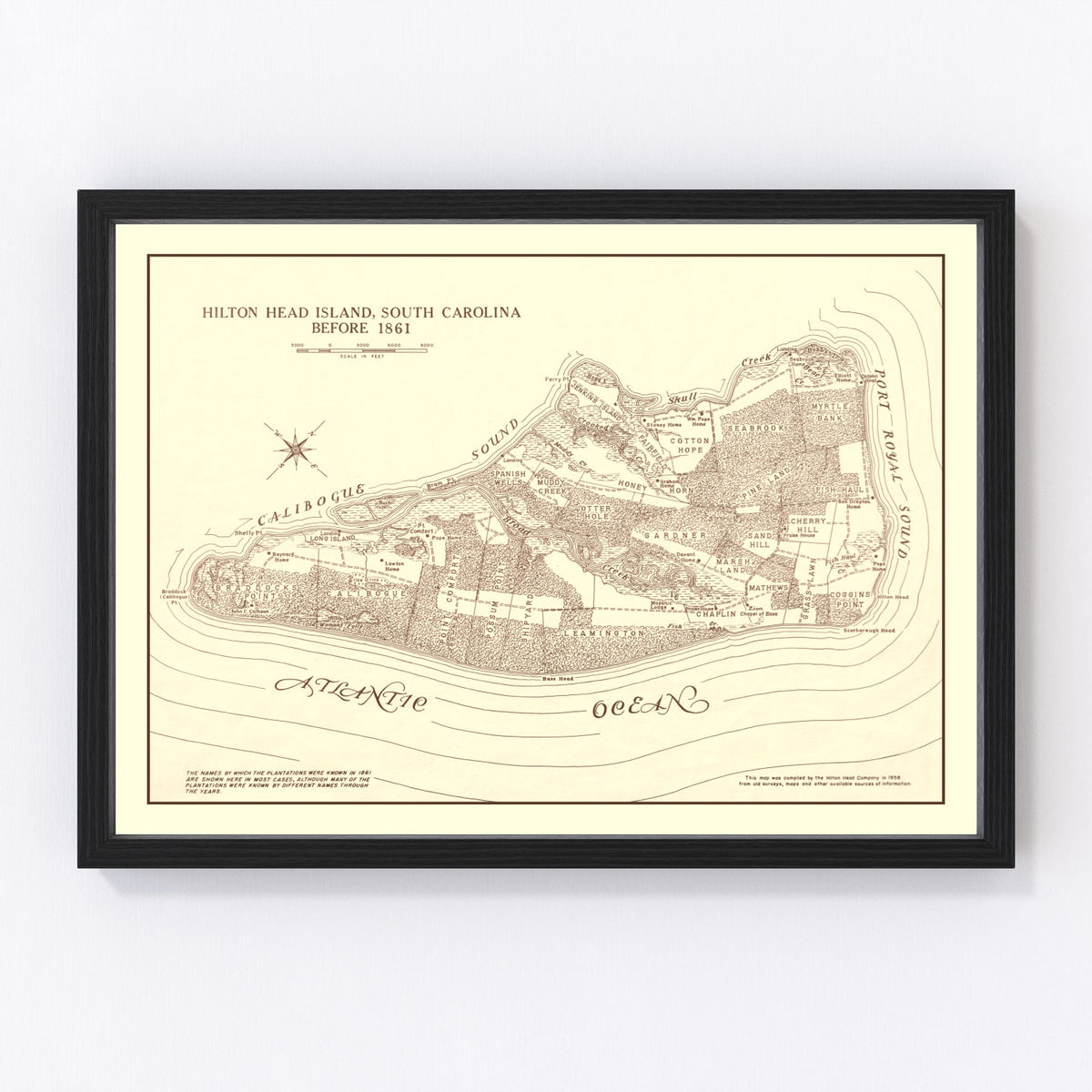 Hilton Head Island Vintage Map 1861