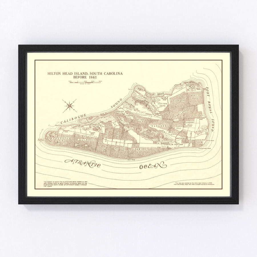 Hilton Head Island Vintage Map 1861