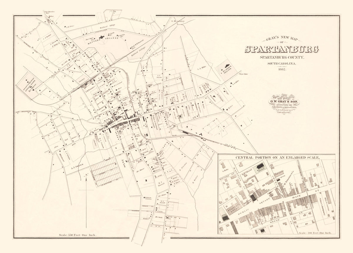 Preview of Vintage Map of Spartanburg, South Carolina 1882
