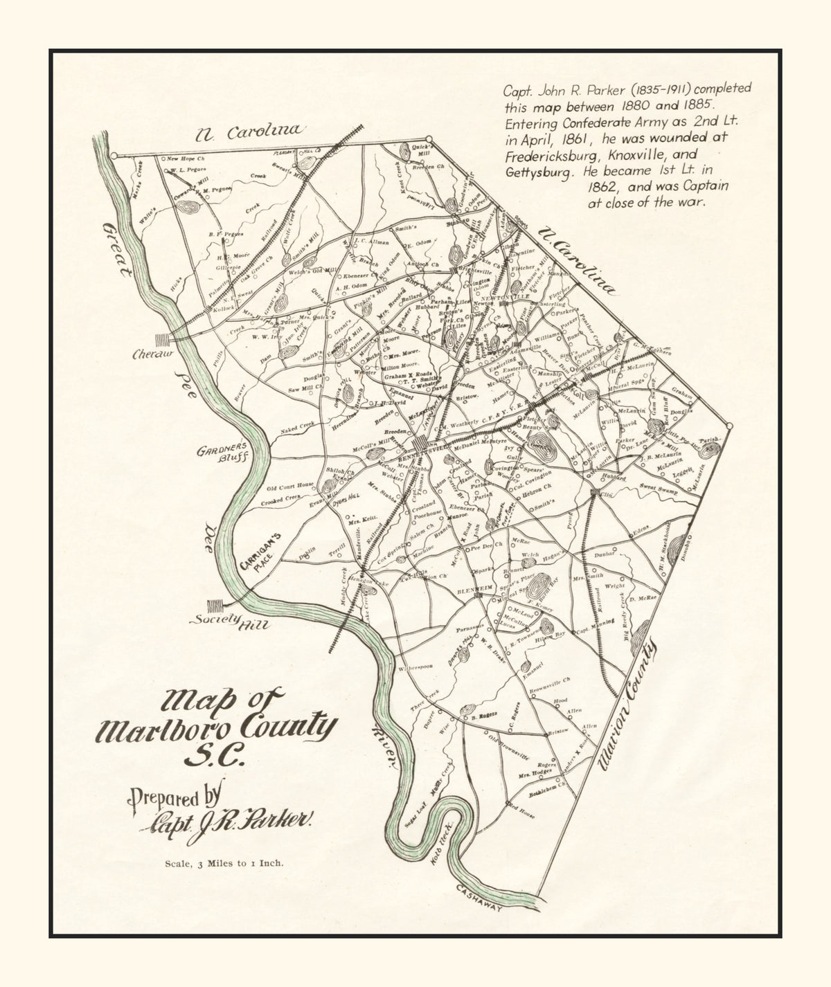 Preview of Vintage Map of Marlboro County, South Carolina 1880