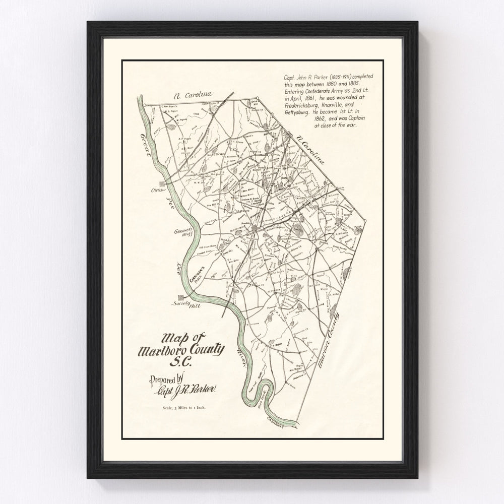 Marlboro County Vintage Map 1880