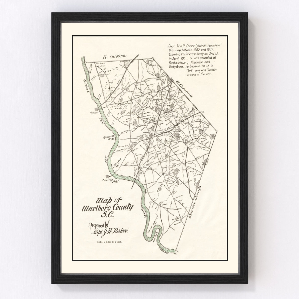 Marlboro County Vintage Map 1880