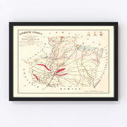 Kershaw County Vintage Map 1873