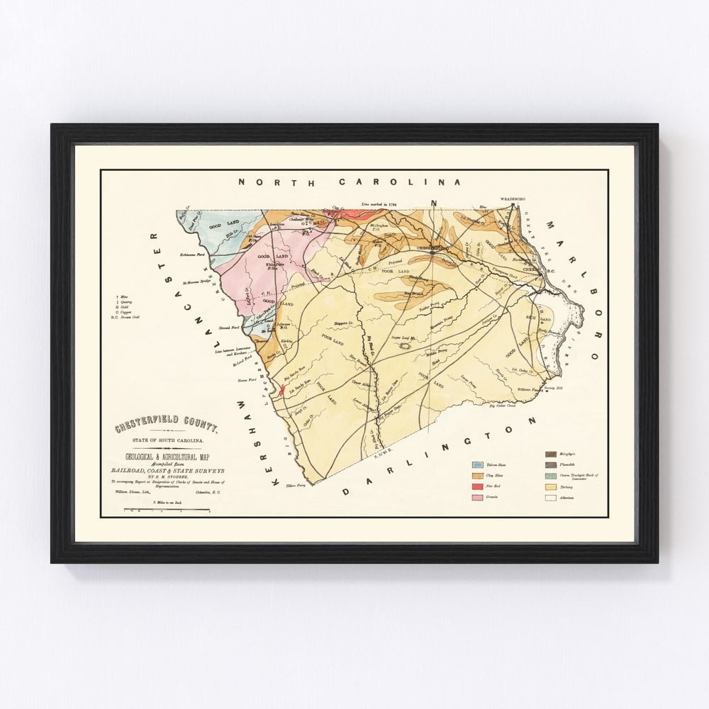 Chesterfield County Vintage Map 1873