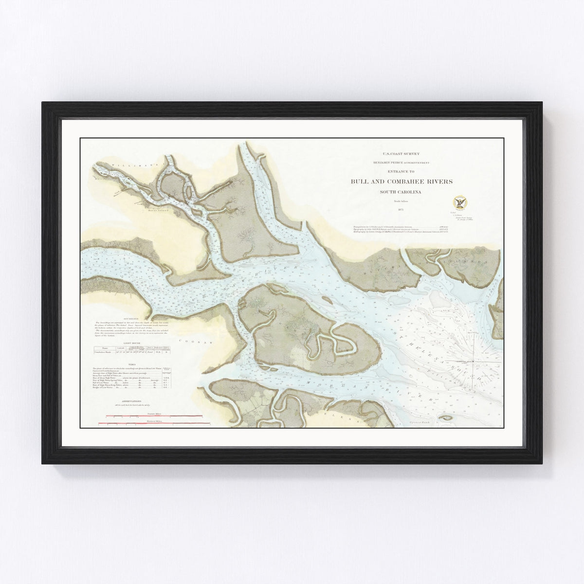 Bull & Combahee Rivers Vintage Map 1871