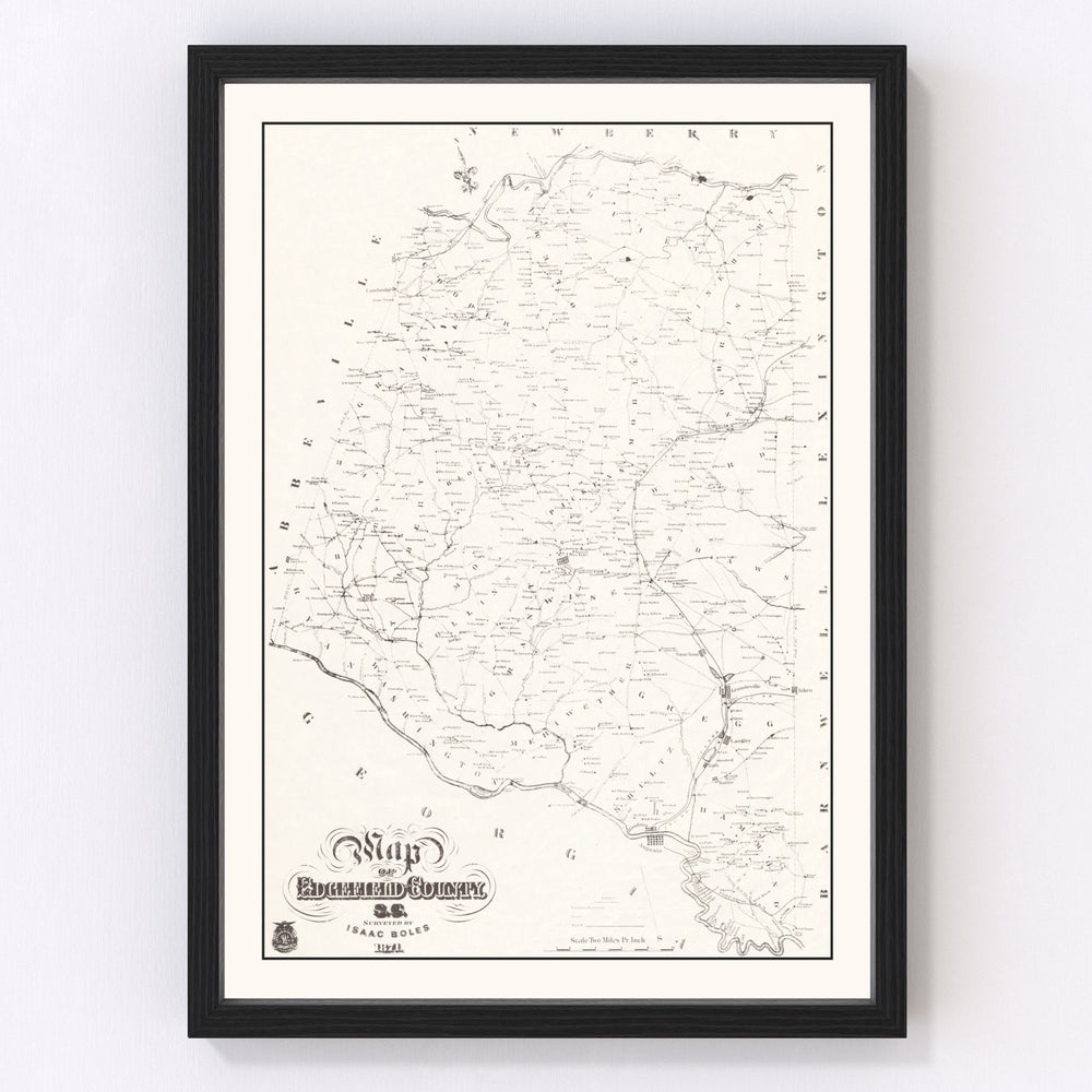 Edgefield County Vintage Map 1871