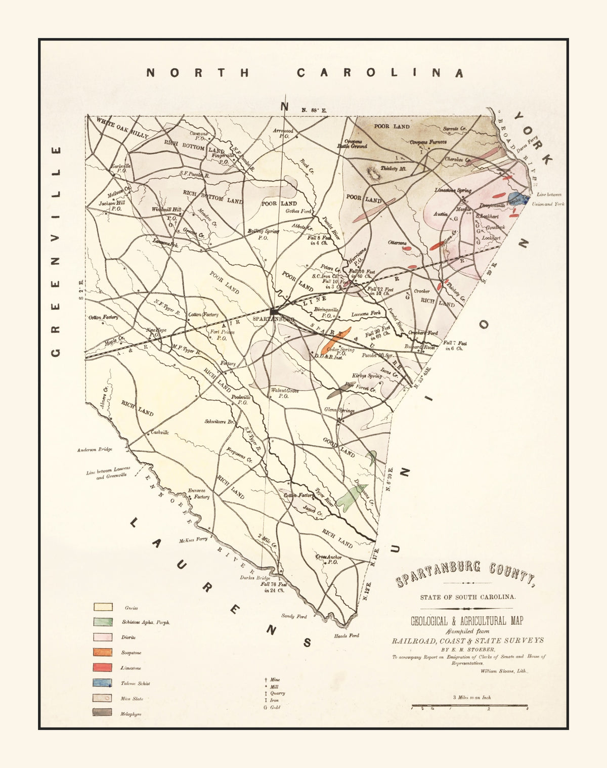 Preview of Vintage Map of Spartanburg County, South Carolina 1880