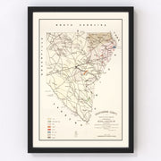 Spartanburg County Vintage Map 1880