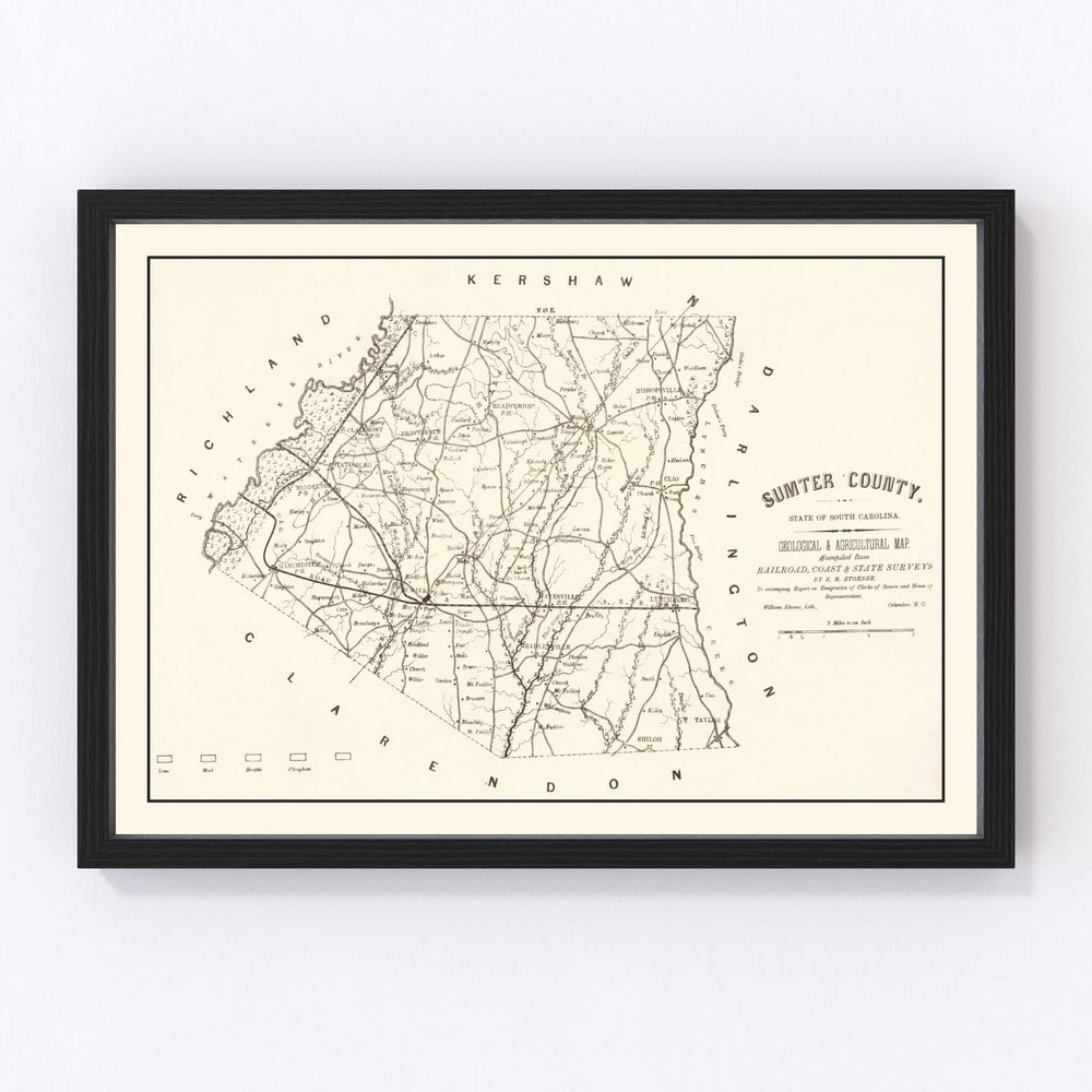 Sumter County Vintage Map 1880