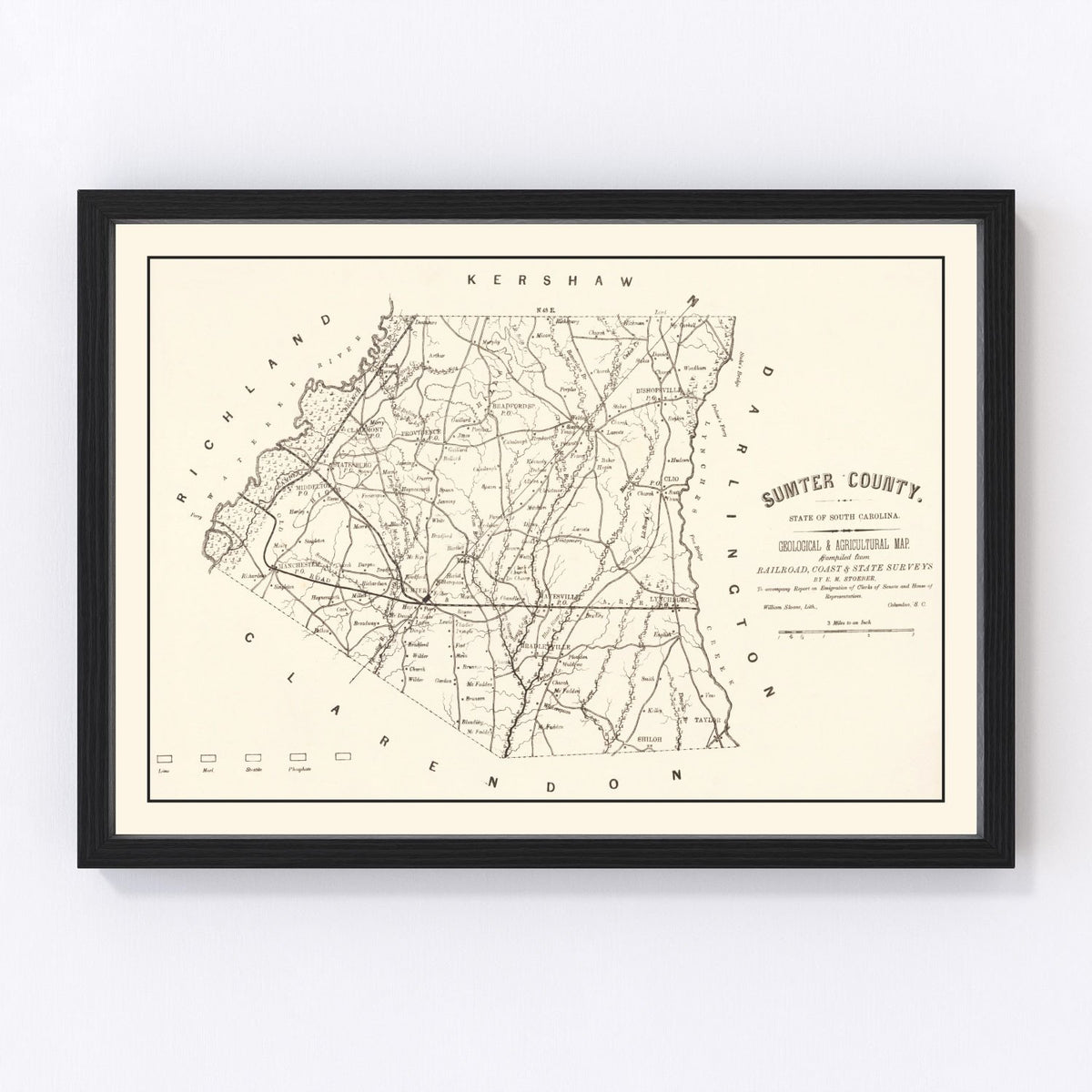 Sumter County Vintage Map 1880