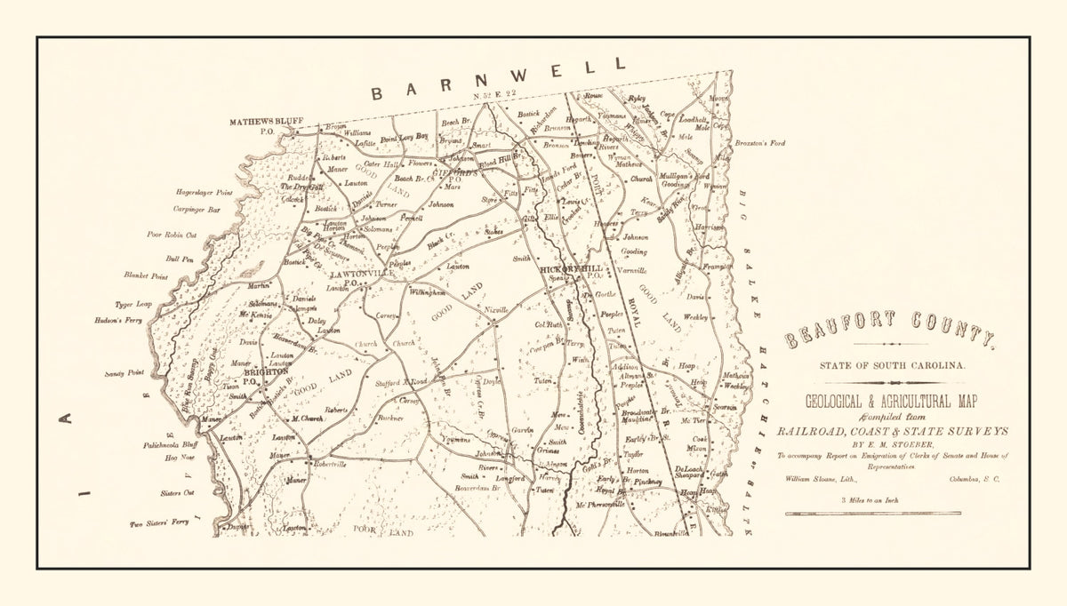 Preview of Vintage Map of Beaufort County, South Carolina 1880