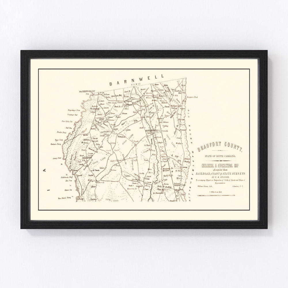 Beaufort County Vintage Map 1880