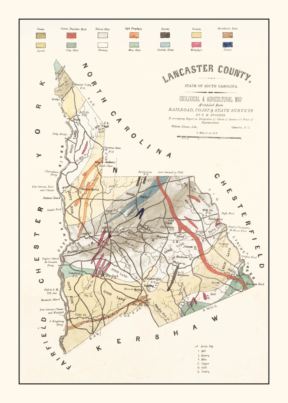 Preview of Vintage Map of Lancaster County, South Carolina 1880