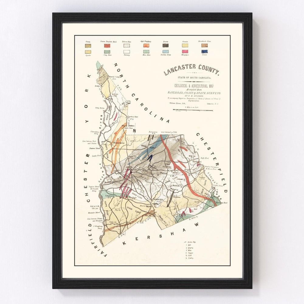 Lancaster County Vintage Map 1880