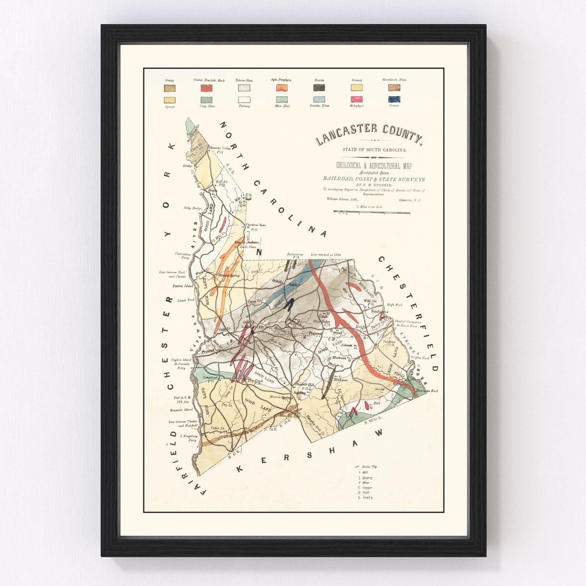 Lancaster County Vintage Map 1880