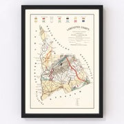 Lancaster County Vintage Map 1880