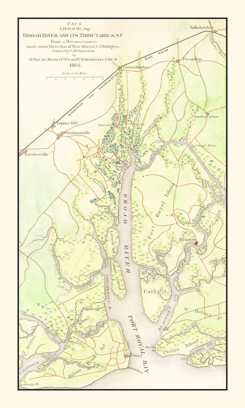 Size comparison using Vintage Broad River, SC Map 1865