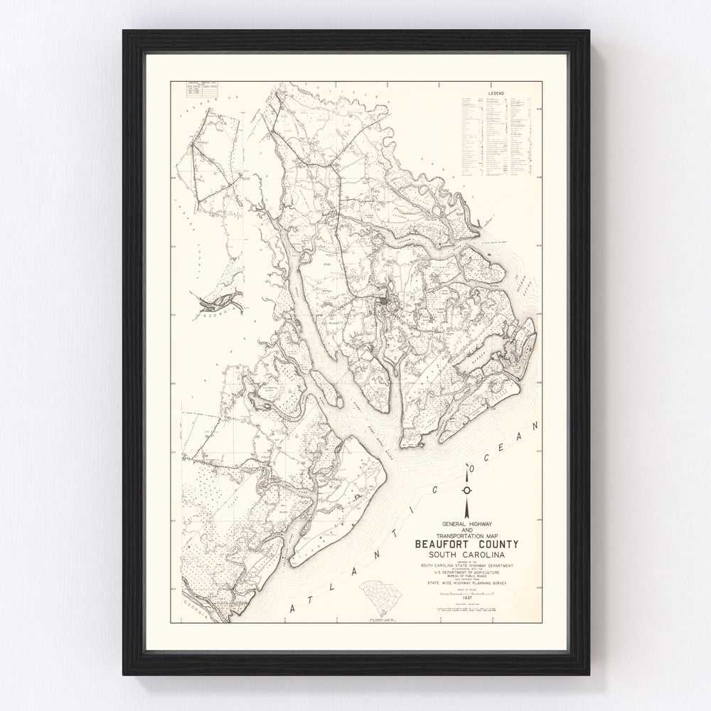 Beaufort County Vintage Map 1938